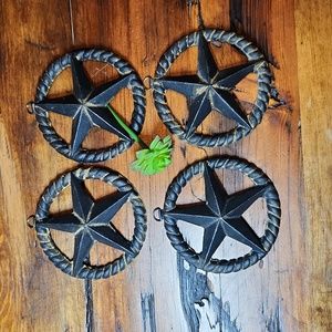 Set of 4 cast aluminum wall hangers - western